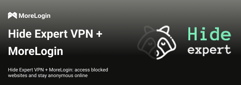 Hide Expert VPN + MoreLogin: access blocked websites and stay anonymous online